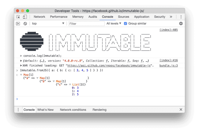 immutablejs with formatter